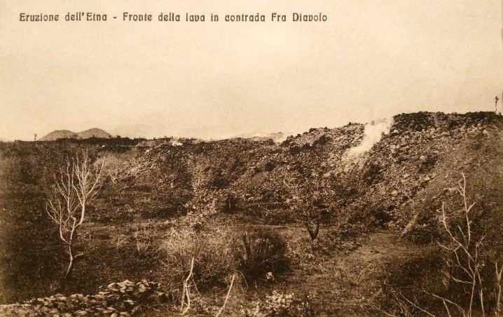 Il fronte della lava in contrada Fra Diavolo, 1910